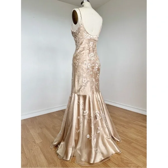 Sz 6//Small Vintage Y2K Sue Wong Nude Champagne Beaded Formal Wedding Prom  Dress - joarbit.com